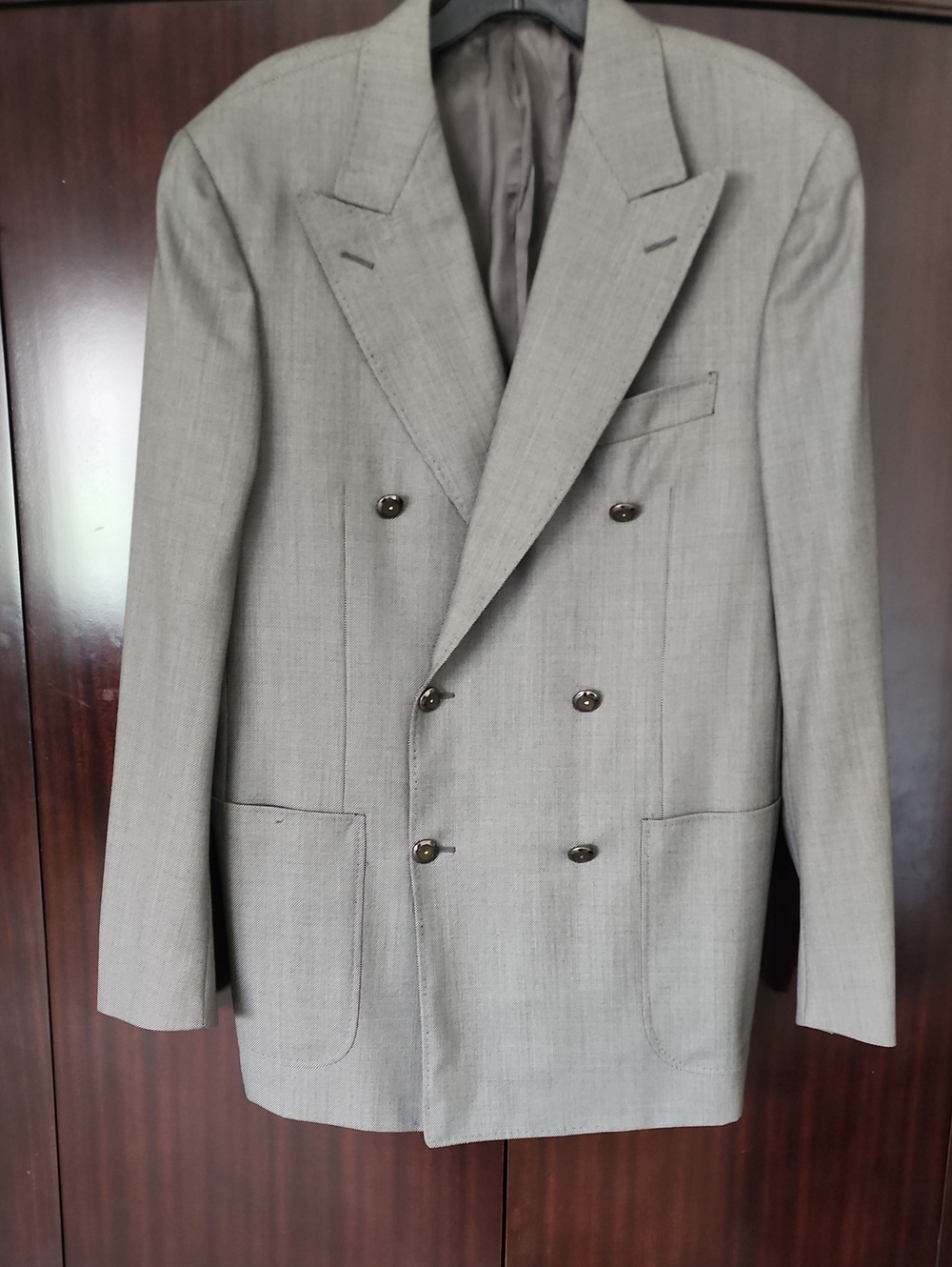 Canali Light Gray Double-Breasted Sport Coat
